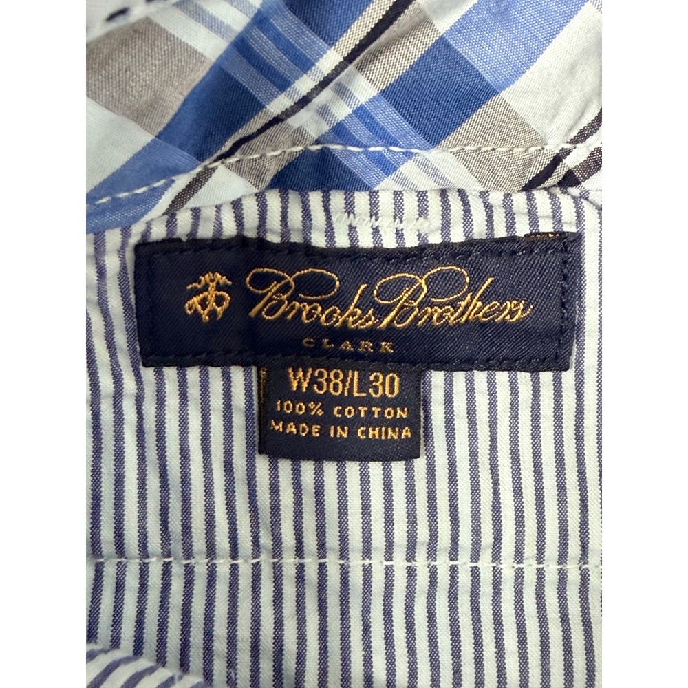 Brooks Brothers Clark Fit Chinos Mens 38x30 Light Blue Cotton Straight Leg Pants - Picture 4 of 4